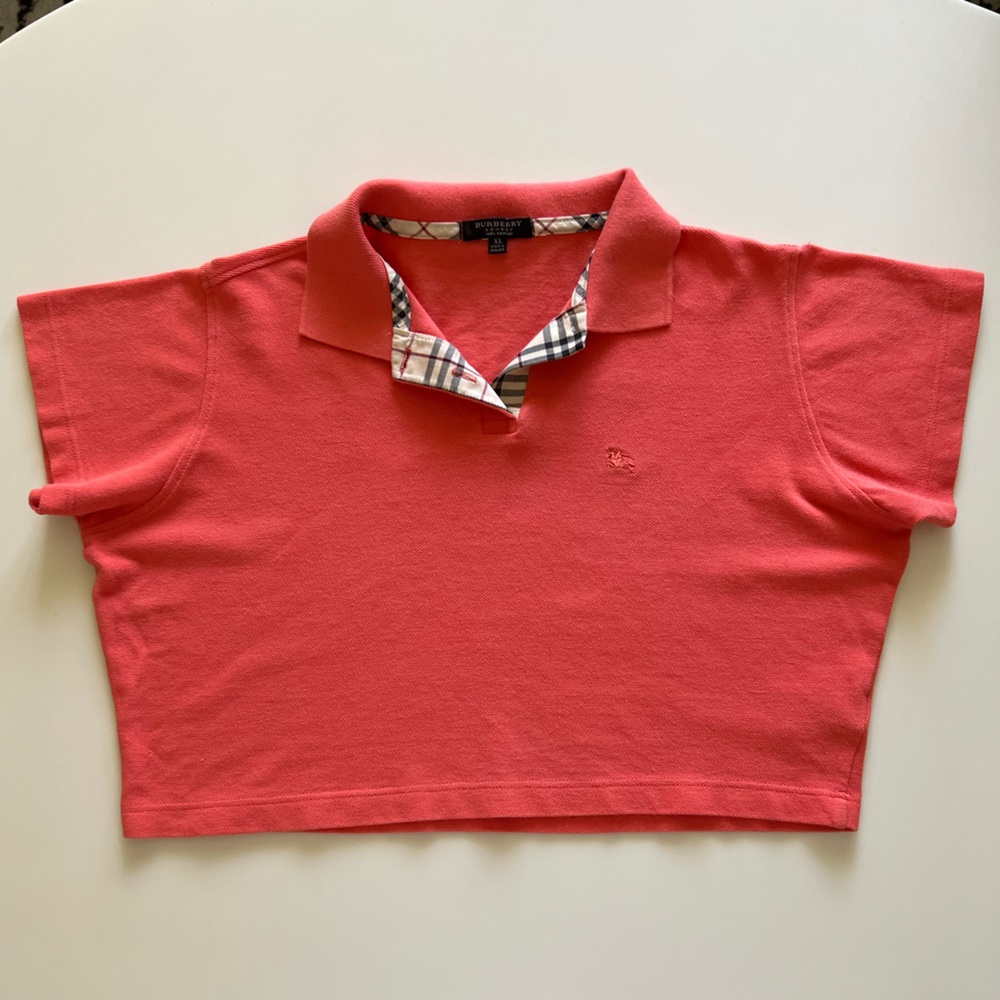 Burberry Cropped peach women’s Polo Shirt XL